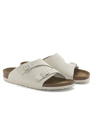 Zürich Suede Leather Sandal - Antique White
